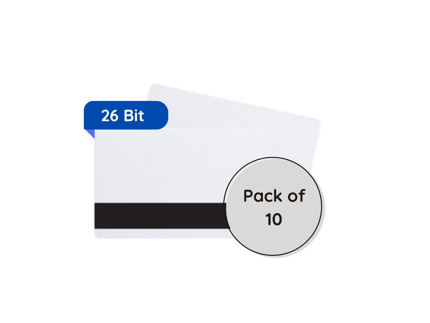 125kHz ISO Proximity PVC Cards with Mag Stripe - 26 Bit - Pack of 10