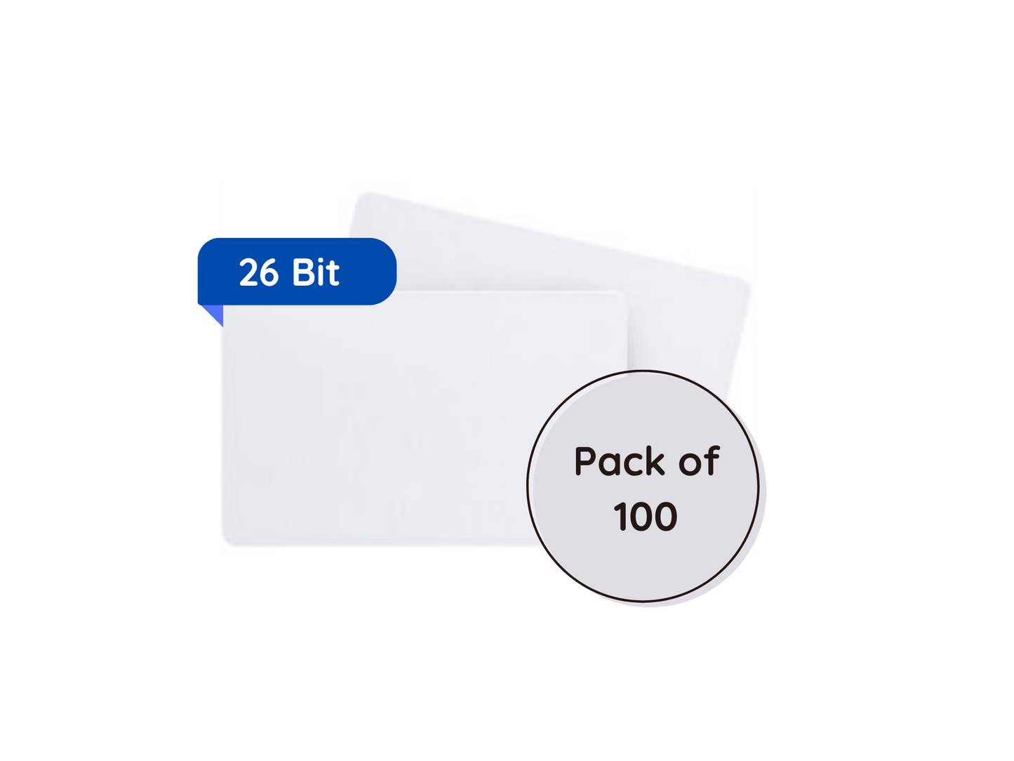 125kHz ISO PVC Proximity Cards - 26-Bit - PROGRAMMED - Pack of 100